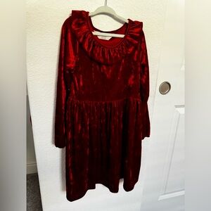 H&M Vibrant Red Velvet dress size 6-7